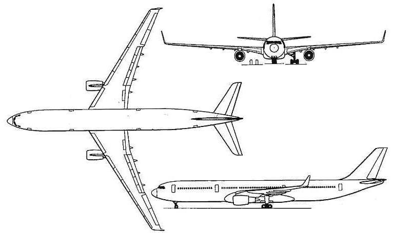 AIRBUS A-330-300 A333 3D view