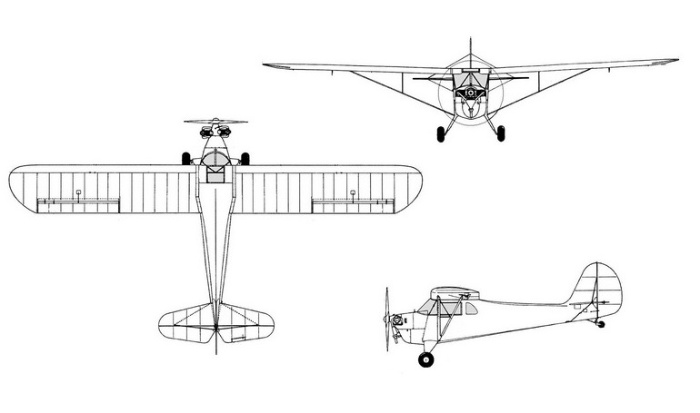 AERONCA K Scout AERONCA K Sea Scout AERONCA CF Scout AERK 3D view