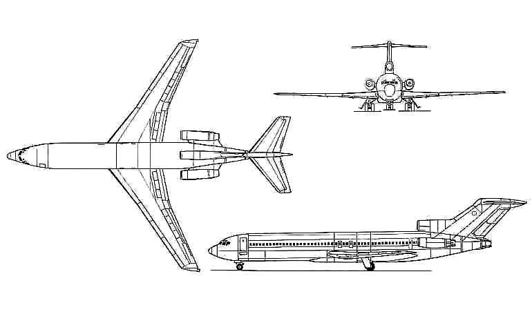 BOEING 727-200 B722 3D view