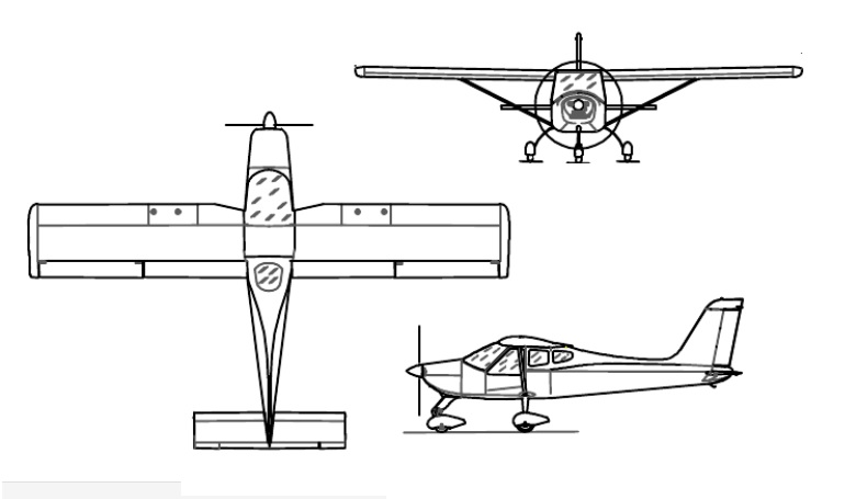 TECNAM P-2004 Bravo BRAV 3D view