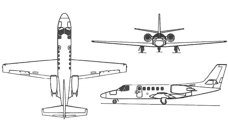 CESSNA 550B Citation Bravo C55B 3D view