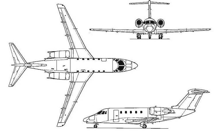 CESSNA 650 Citation 3 CESSNA 650 Citation 6 CESSNA 650 Citation 7 C650 3D view