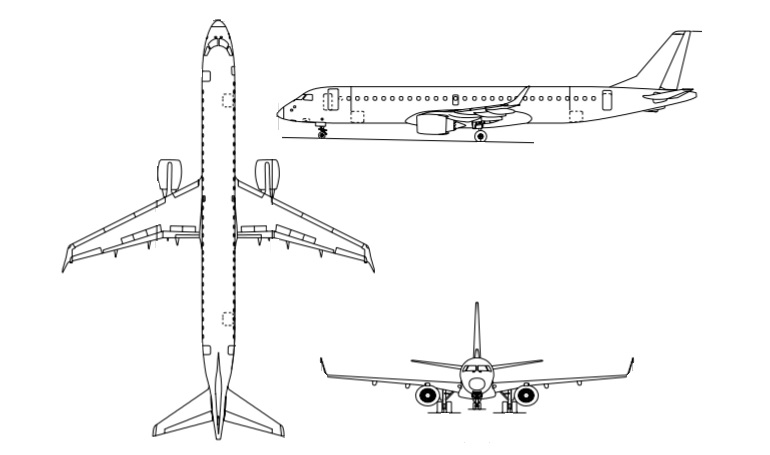 EMBRAER 195 EMBRAER ERJ-190-200 E195 3D view