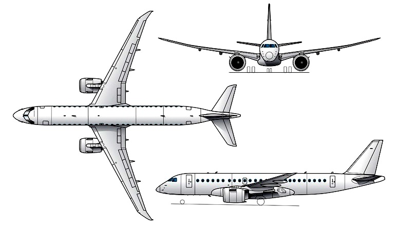 EMBRAER ERJ-190-400 EMBRAER E195-E2 E295 3D view