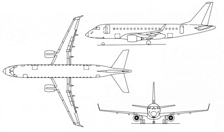 EMBRAER 175 (short wing) EMBRAER ERJ-170-200 (short wing) E75S 3D view