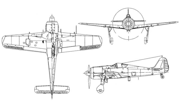 FLUG WERK Fw-190 Replica FOCKE-WULF Fw-190 Replica FW90 3D view