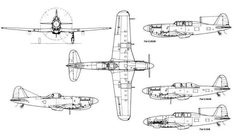 FIAT G-59 G59 3D view