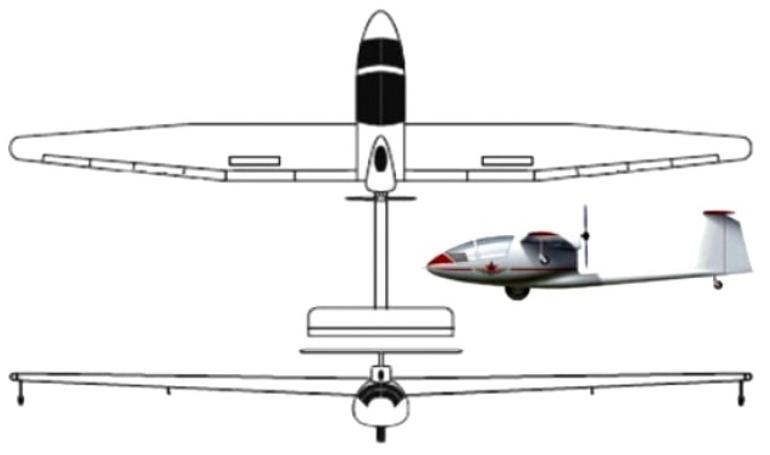 SHENYANG SAILPLANE HU-1 Seagull HU1 3D view