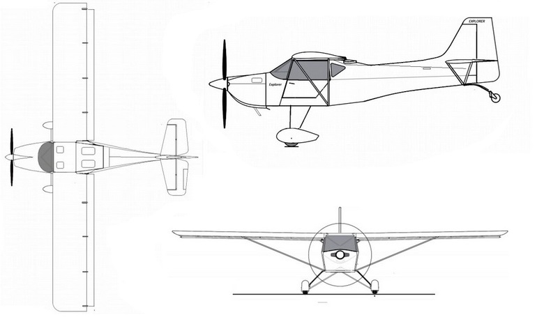 KITPLANES FOR AFRICA Bushbaby KITPLANES FOR AFRICA Explorer KFAB 3D view