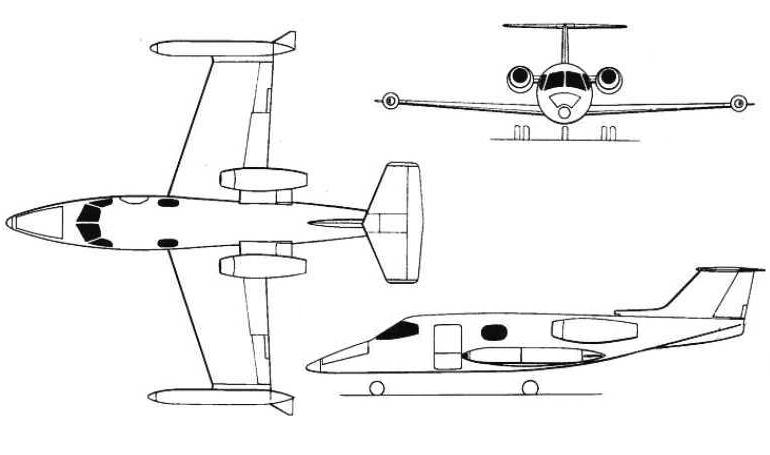 LEAR JET 23 LJ23 3D view