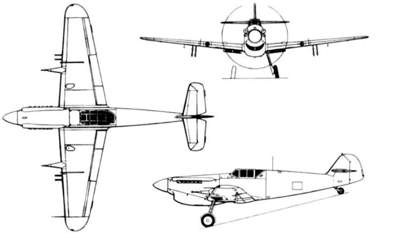 HISPANO HA-1112 Buchon MESSERSCHMITT Bf-109 ME09 3D view