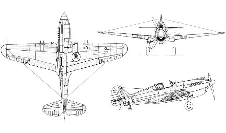 CURTISS P-40 Warhawk CURTISS TP-40 Warhawk CURTISS P-40 Kittyhawk CURTISS P-40 Tomahawk P40 3D view