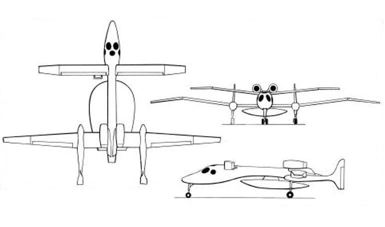RUTAN 281 Proteus SCALED 281 Proteus PRTS 3D view