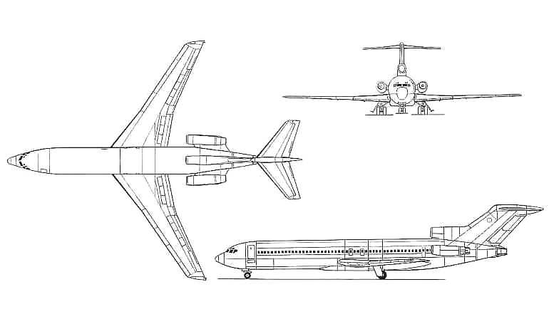 BOEING 727-200RE Super 27 R722 3D view