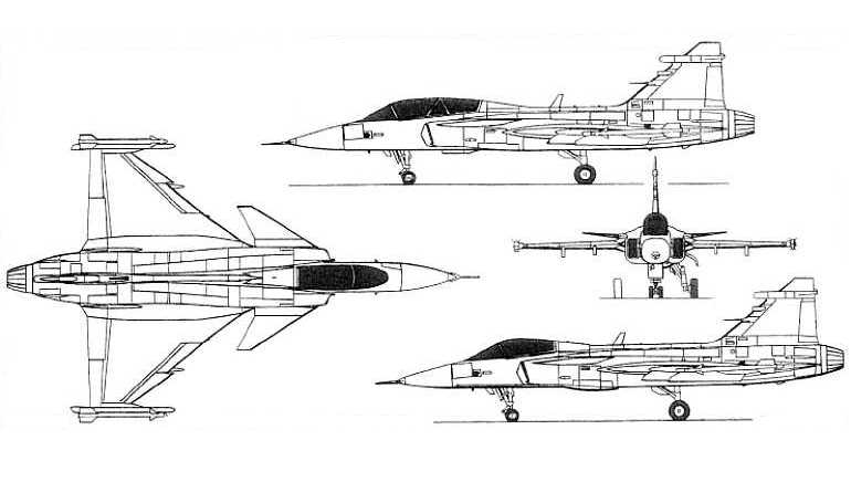SAAB 39 Gripen SAAB JAS39 Gripen SB39 3D view